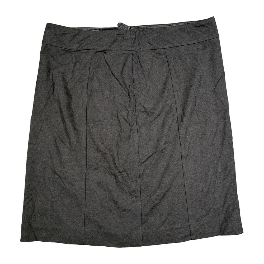 Eileen Fisher Black Italian Fabric Viscose Ponte Knit Side Zip Skirt Small NWOT